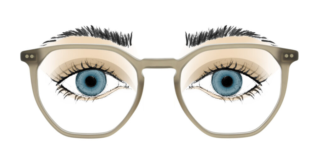 blue eyes glasses acetate brown