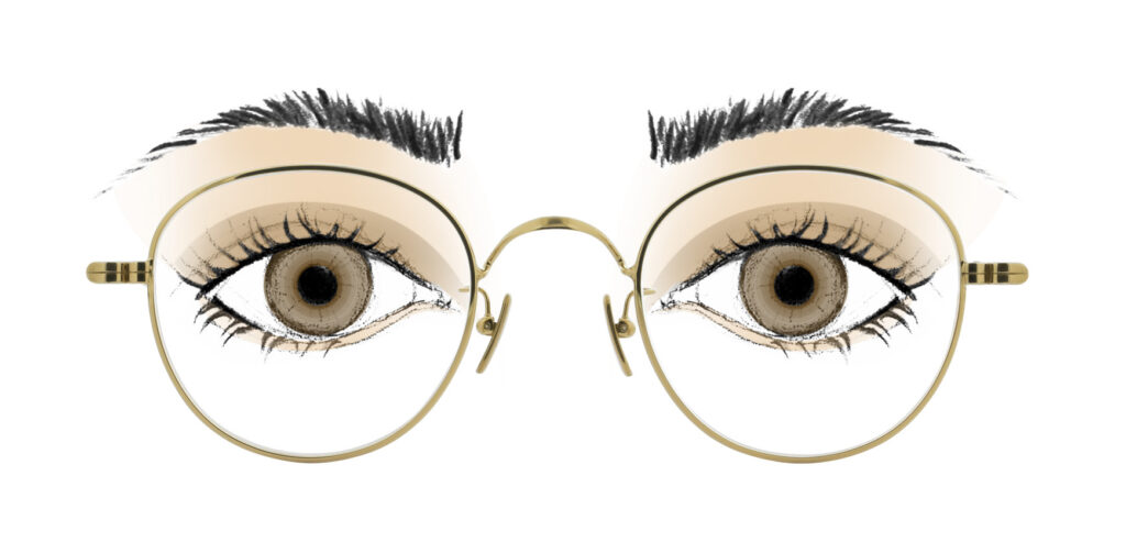 brown eyes glasses Lunor M5 03 GP Gold