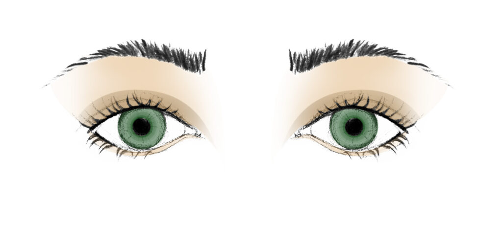 grüne Augen Brille